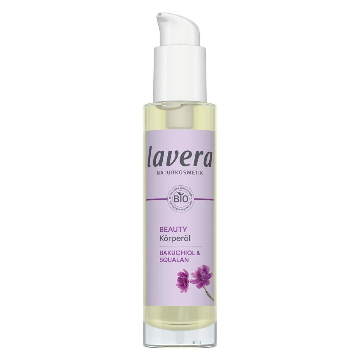 Lavera Beauty vartaloöljy 100 ml, joka sisältää skvalaania ja bakuchiolia