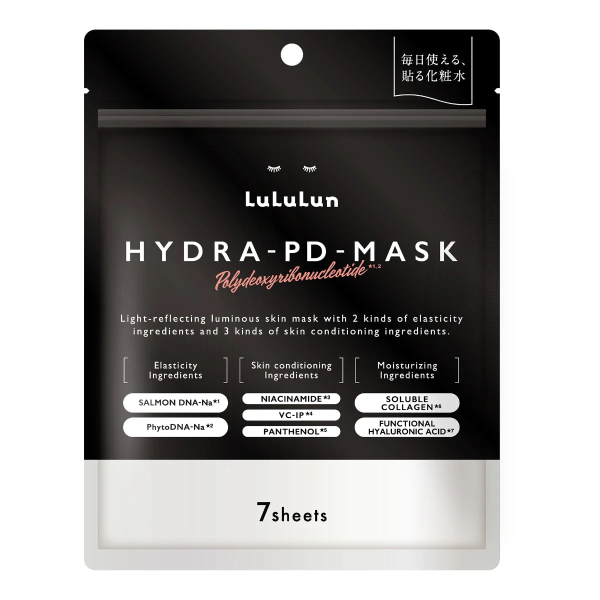 LuLuLun Hydra-PDRN Mask Sheet Mask 7 kpl – kangasnaamiot kiinteyttämään ja elvyttämään ihoa