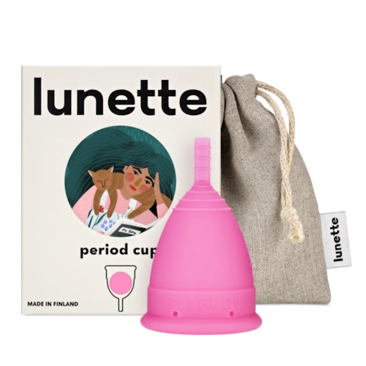 Lunette Kuukautiskuppi Pinkki koko 2 1 kpl - kuukautissuoja niukkaan vuotoon