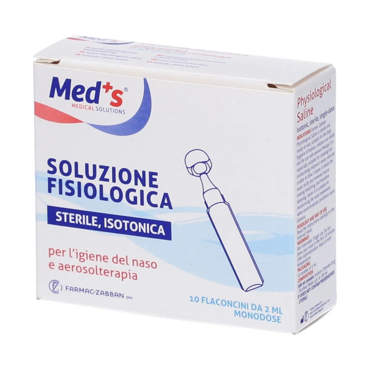 MEDS Fysiologinen suolaliuos NaCL 0,9 % 10 x 2 ml