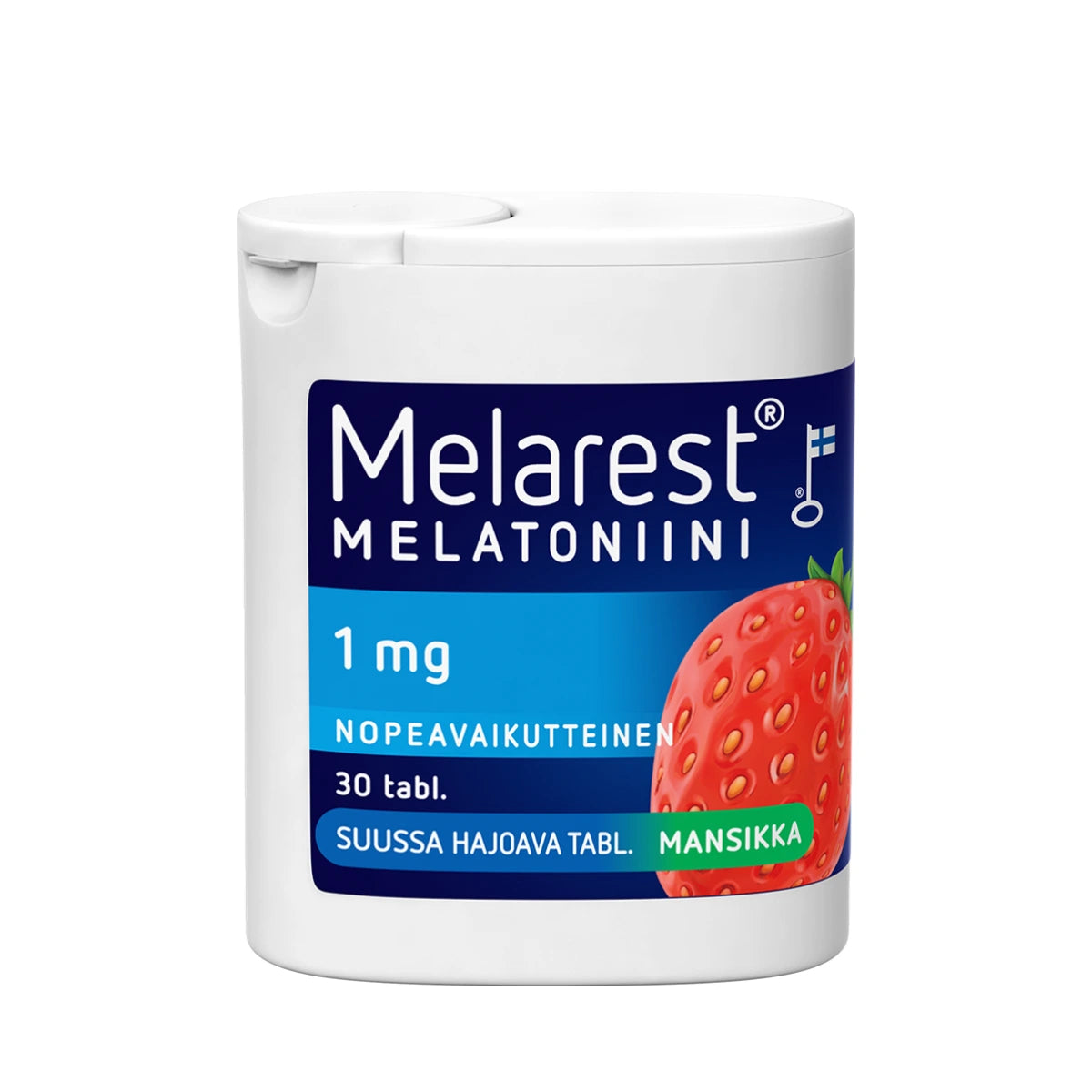 Melarest 1 mg Mansikka 30 tabl – suussa hajoava melatoniinivalmiste