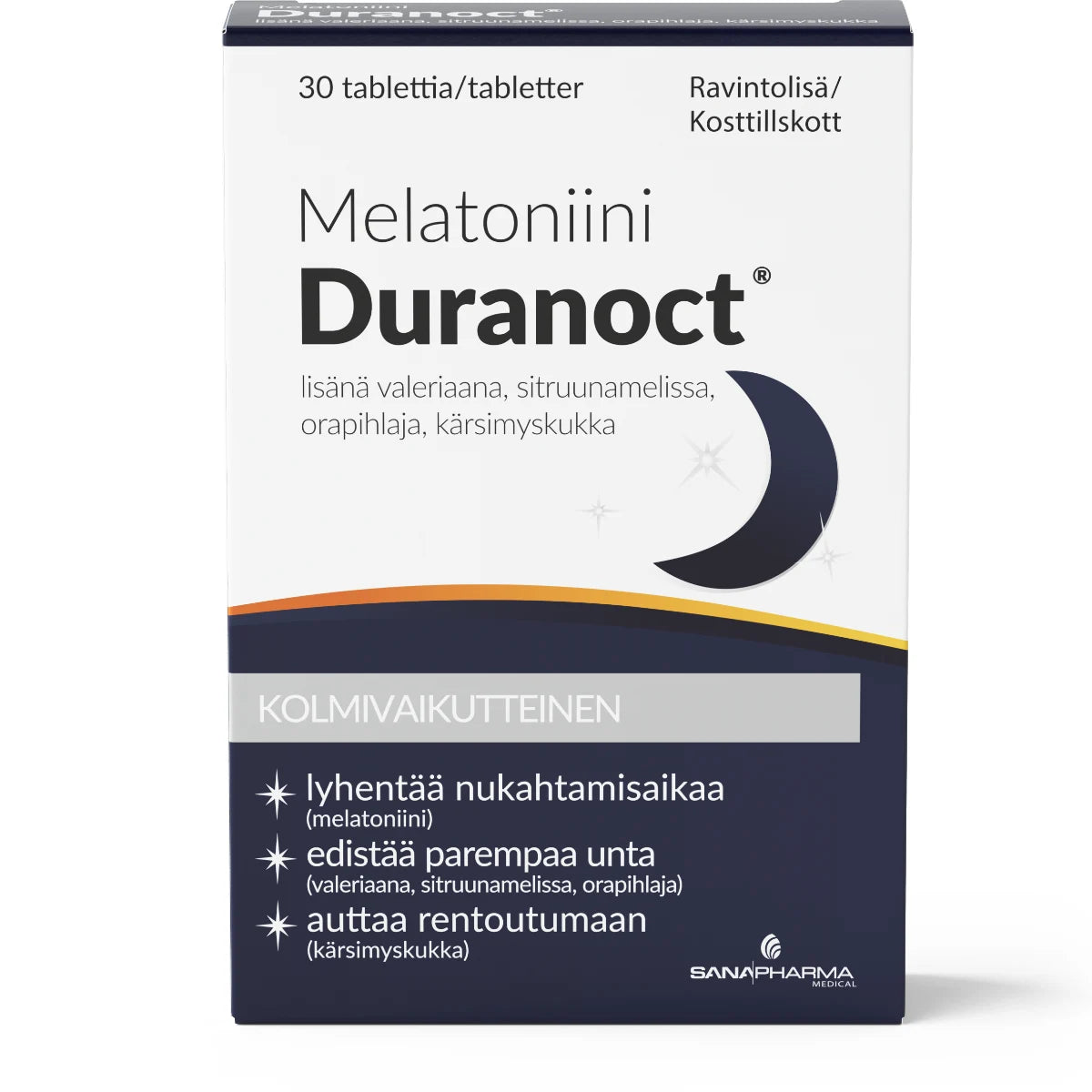 Melatoniini Duranoct 1,9 mg 30 tabl (Huom! Päiväys 28.2.2027)