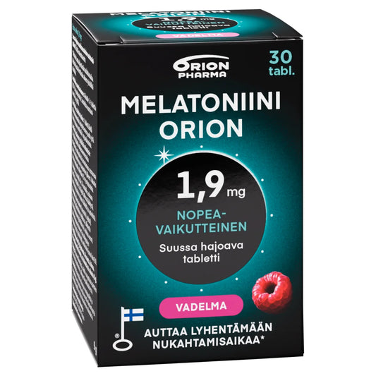 Melatoniini Orion 1,9 mg vadelma suussa hajoava tabletti 30 tabl