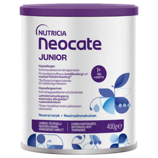NEOCATE Junior neutraali 400 g kliininen ravintovalmiste lehmänmaitoallergian ruokavaliohoitoon