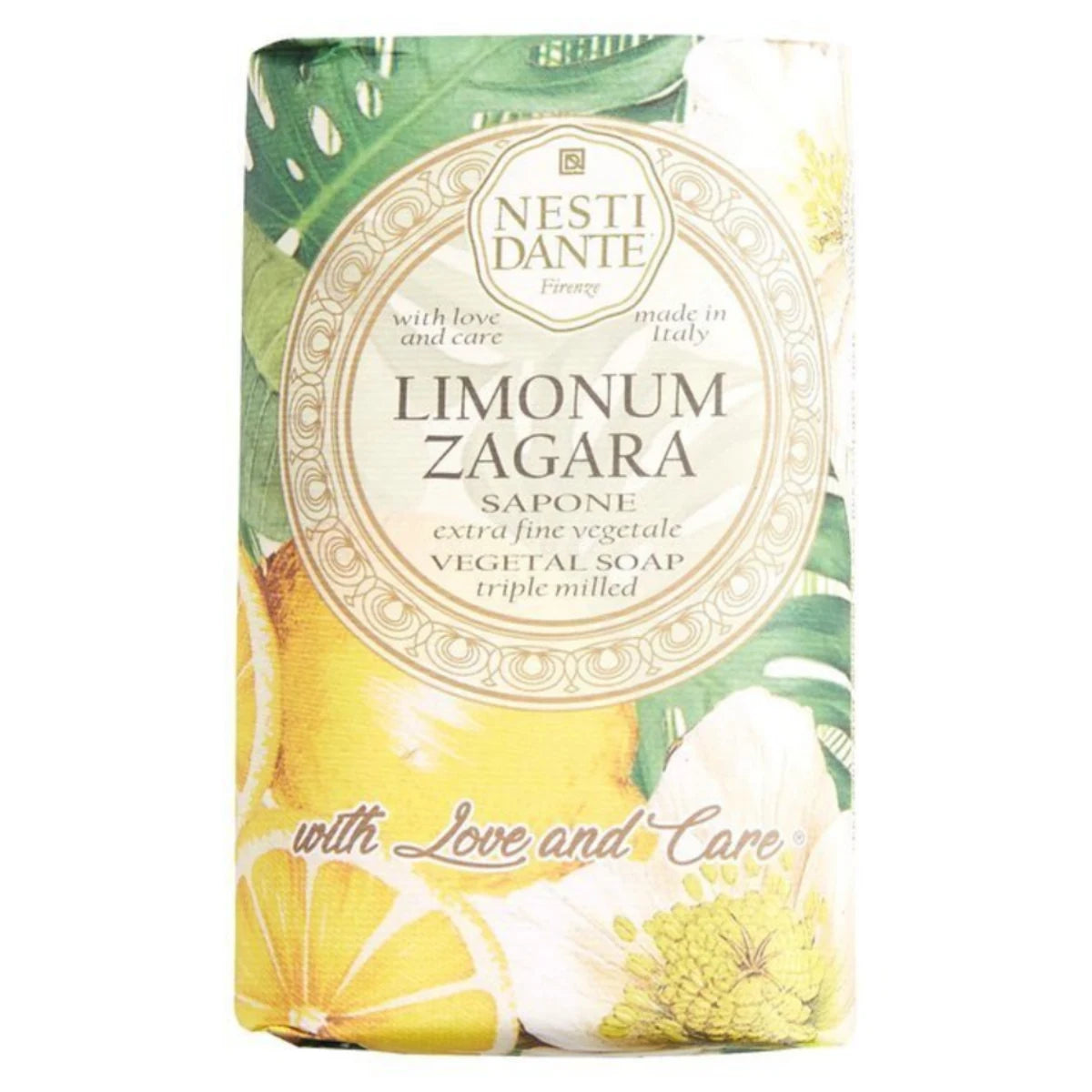 Nesti Dante With Love and Care Limonum Zagara palasaippua 250 g – raikas sitruskukkien tuoksuinen saippua