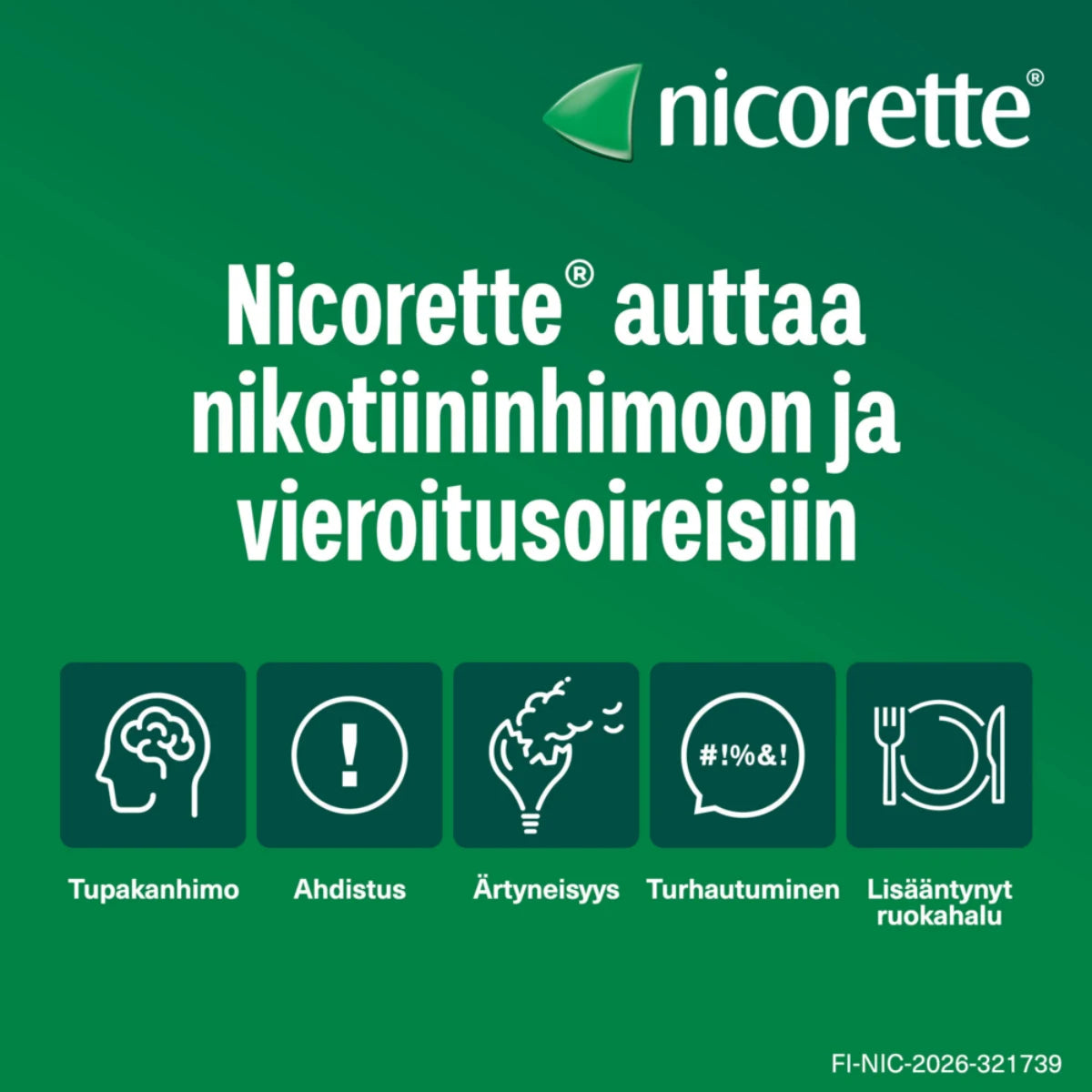 NICORETTE lääkepurukumi auttaa nikotiininhinoon