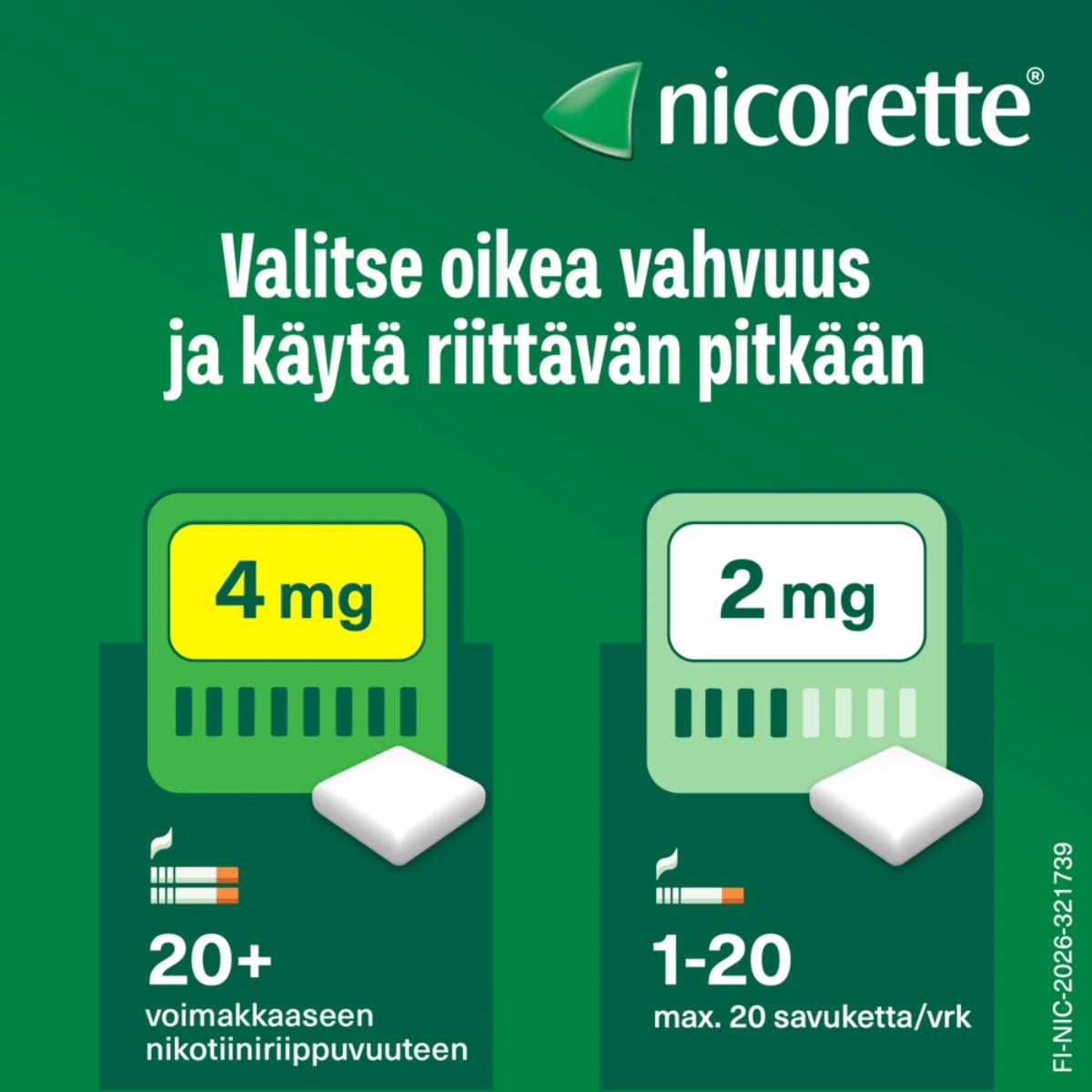 NICORETTE 2 mg ja 4 mg lääkepurukumi