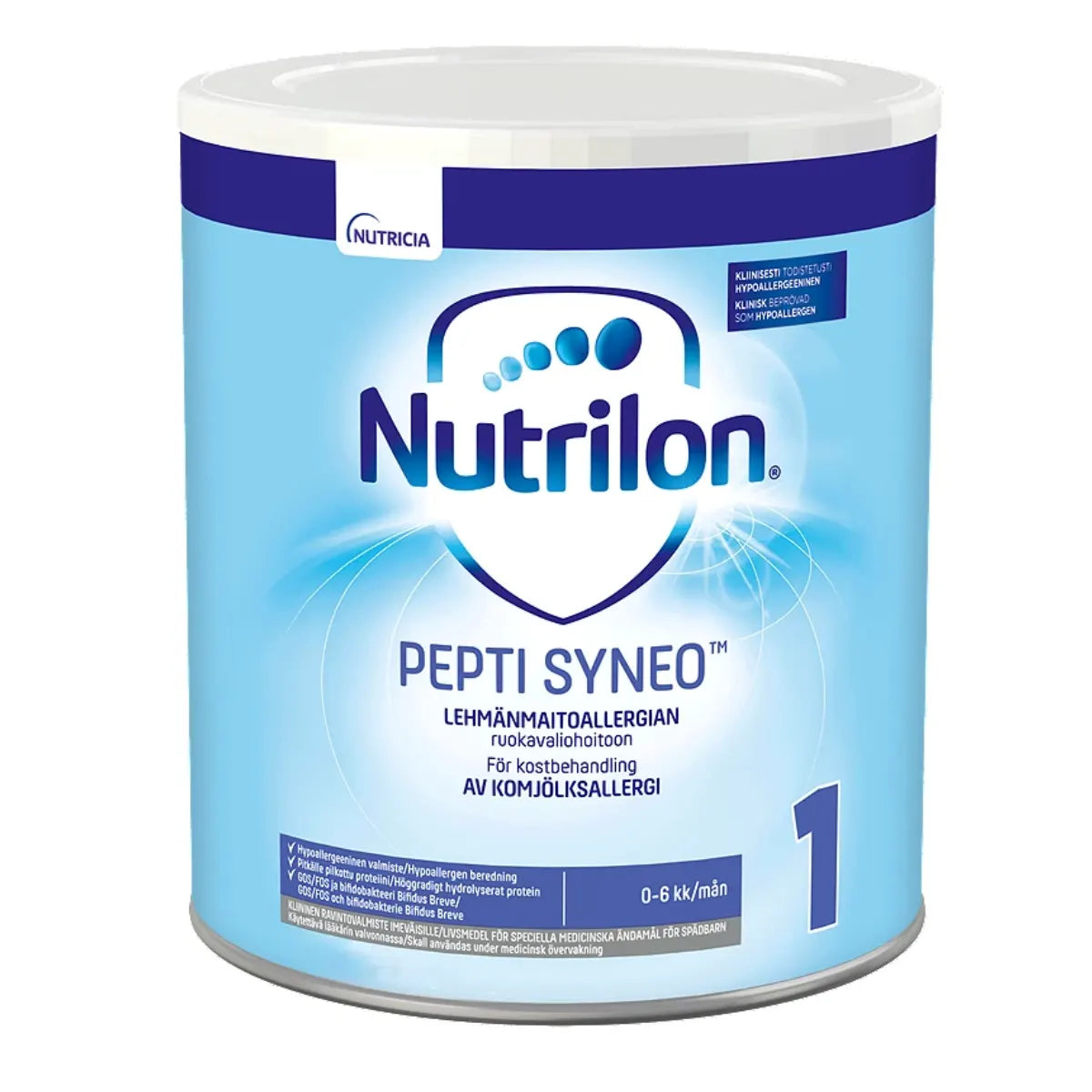 NUTRILON Pepti Syneo 1 400 g kliininen ravintovalmiste lehmänmaitoallergian ruokavaliohoitoon