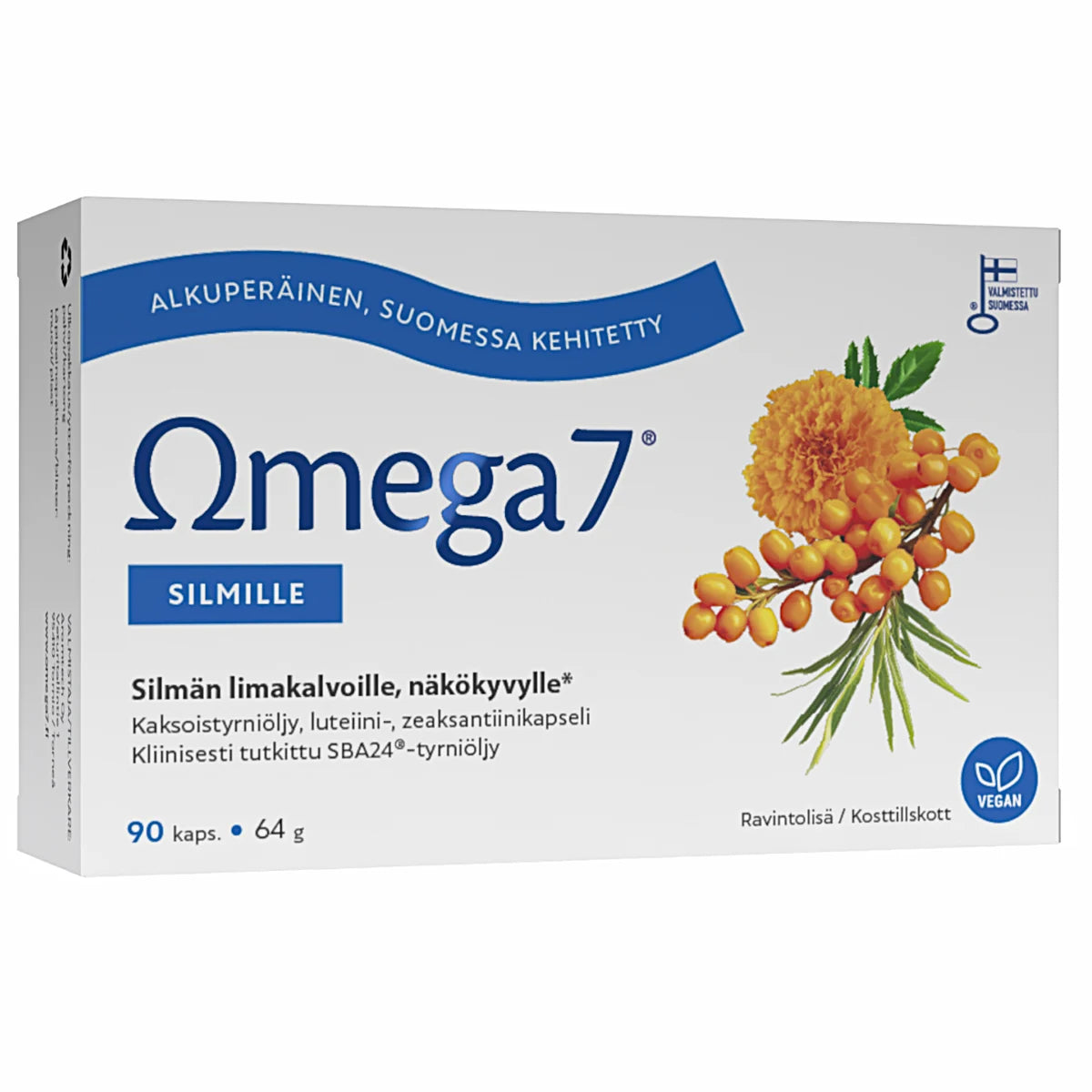 Omega7 Silmille 90 kapselia – Silmien hyvinvointiin