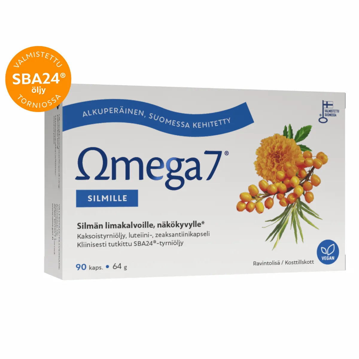 Omega7 Silmille 90 kaps sisältää SBA24 tyrniöljyä