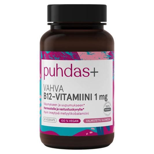 PUHDAS+ Vahva B12 vitamiini 1 mg  kapseli 60 kpl