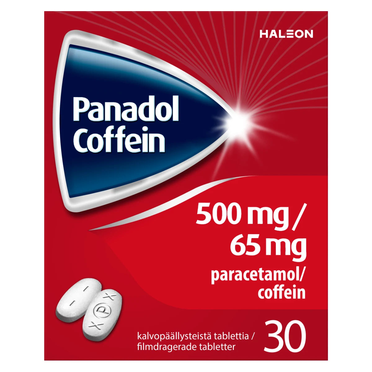 PANADOL Coffein 65 mg/500 mg tabletti, kalvopäällysteinen
