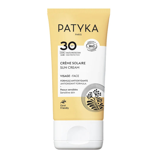 Patyka Face Sun Cream SPF30 40 ml – sertifioitu luomu aurinkovoide kasvoille, kevyt ja näkymätön lopputulos