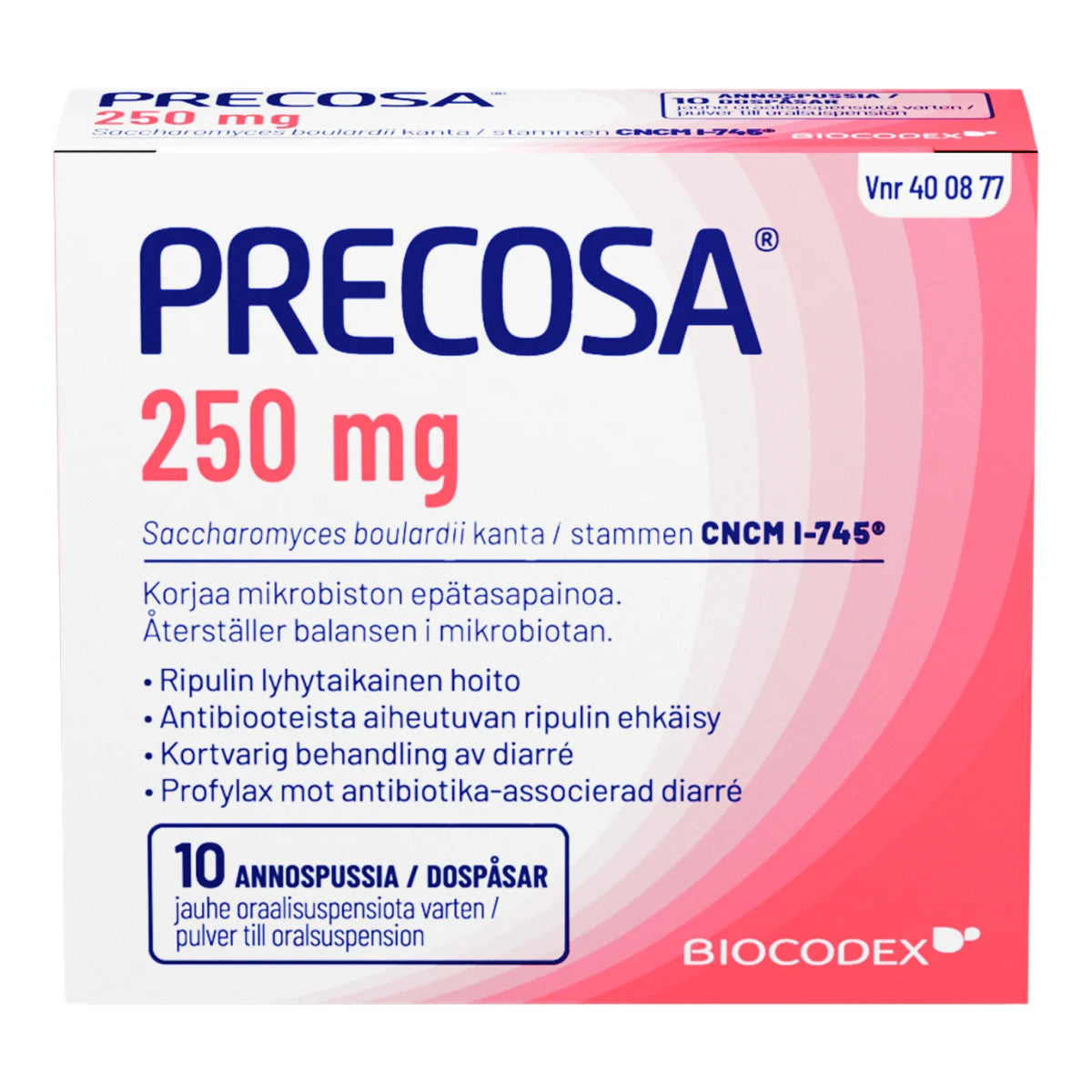 PRECOSA 250 mg jauhe oraalisuspensiota varten annospussi 10 kpl