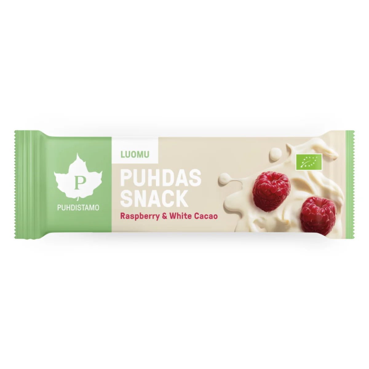Puhdistamo Puhdas Snack -patukka, Raspberry & White Cacao Luomu 40 g