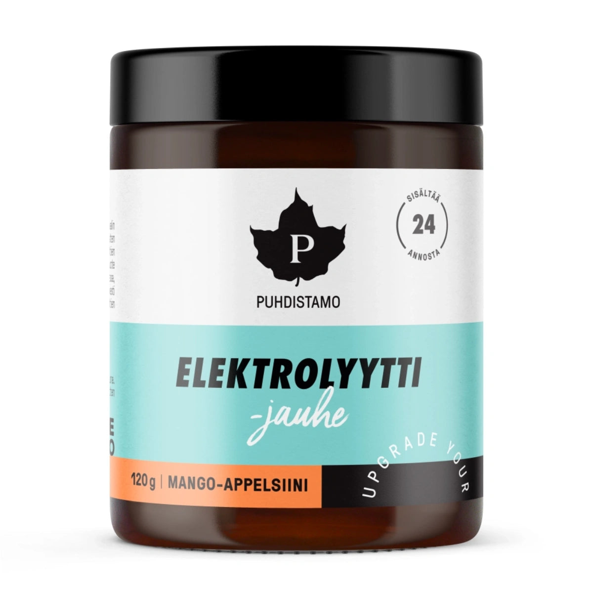 PUHDISTAMO Elektrolyyttijauhe Mango-appelsiini 120 g elektrolyyttitasapainon ylläpitämiseen