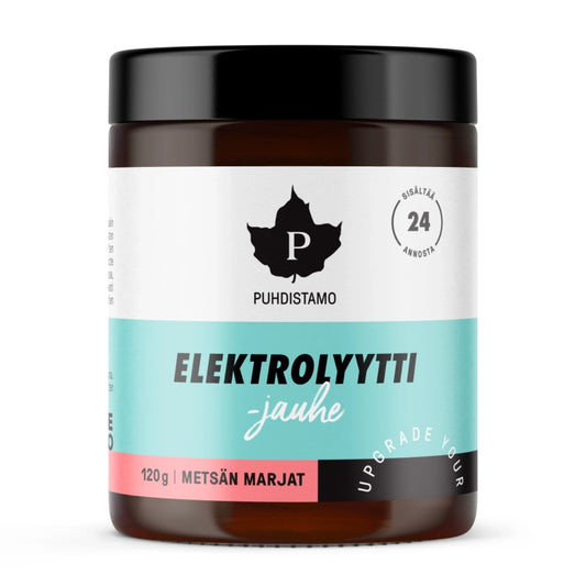 PUHDISTAMO Elektrolyyttijauhe Metsän marjat 120 g elektrolyyttitasapainon ylläpitämiseen