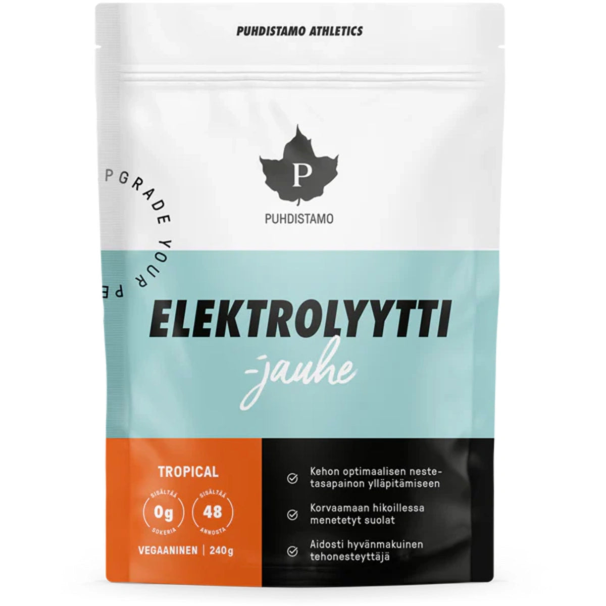 PUHDISTAMO Elektrolyyttijauhe Tropical 240 g kehon optimaalisen nestetasapainon ylläpitämiseen