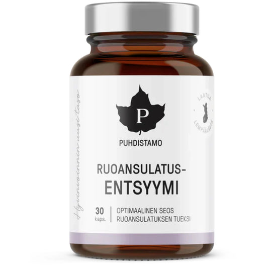 PUHDISTAMO Ruoansulatusentsyymi kapseli 30 kpl optimaalinen seos ruoansulatuksen tueksi