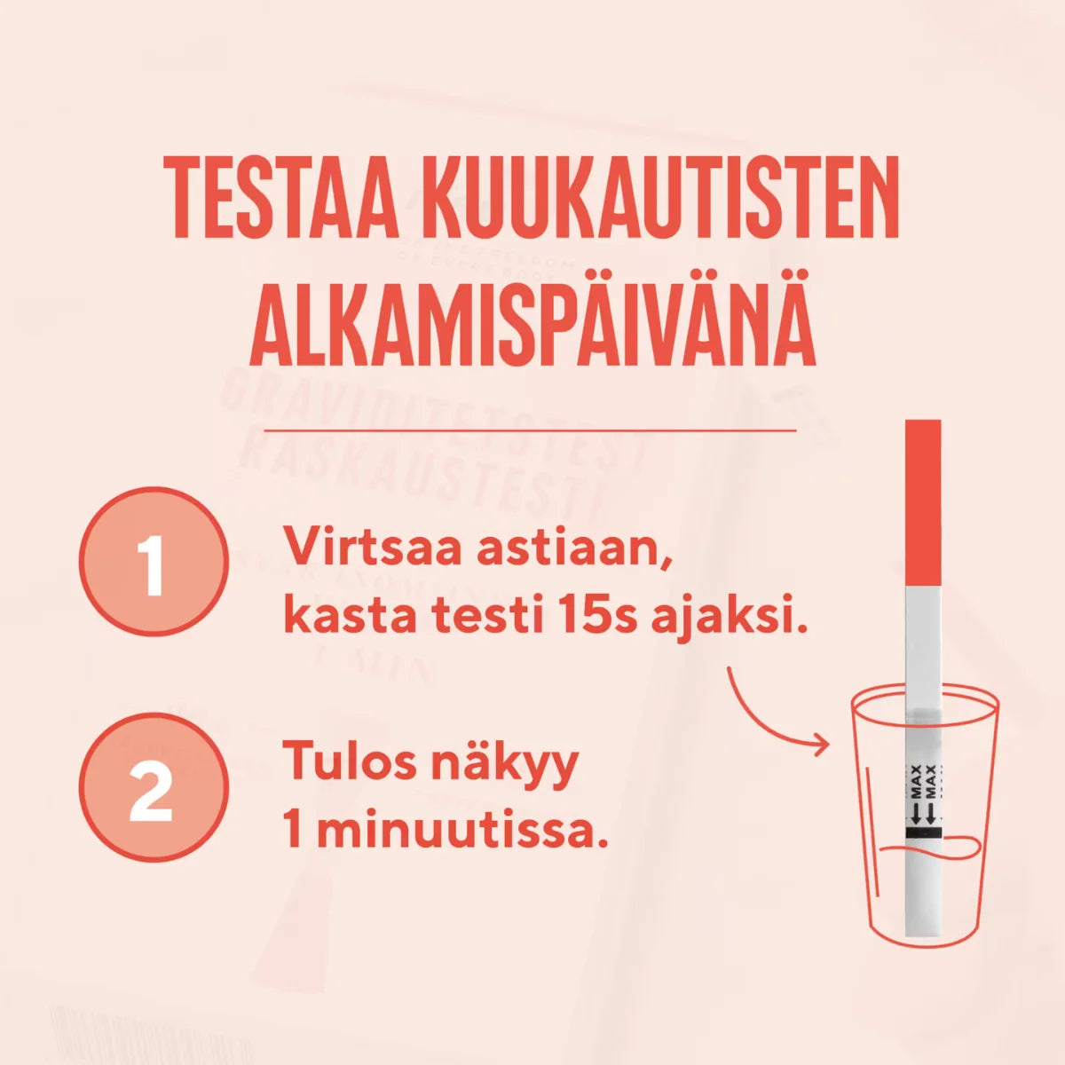 RFSU Raskaustestiliuska 12 kpl testaa kuukautisten alkamispäivänä