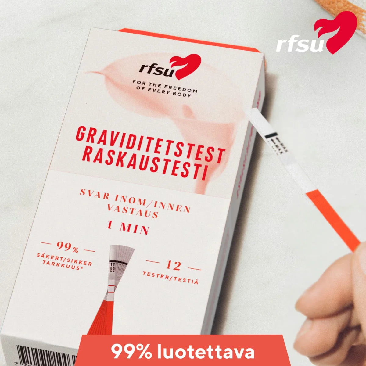RFSU Raskaustestiliuska 12 kpl 99% luotettava