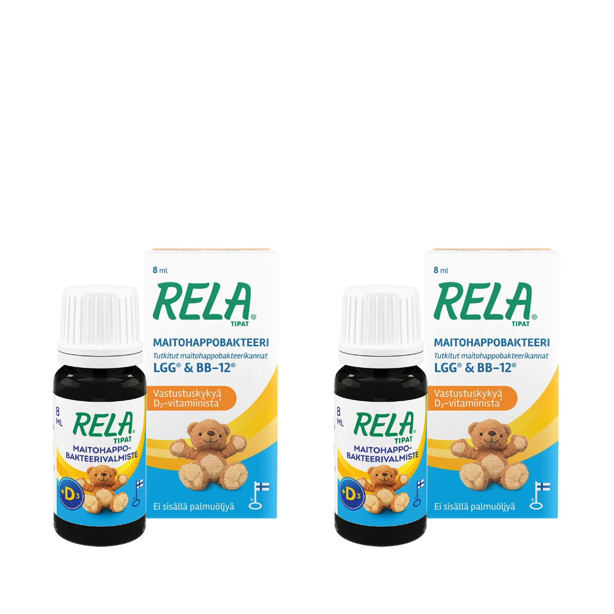 Rela tipat maitohappobakteeri + D3 2x8 ml