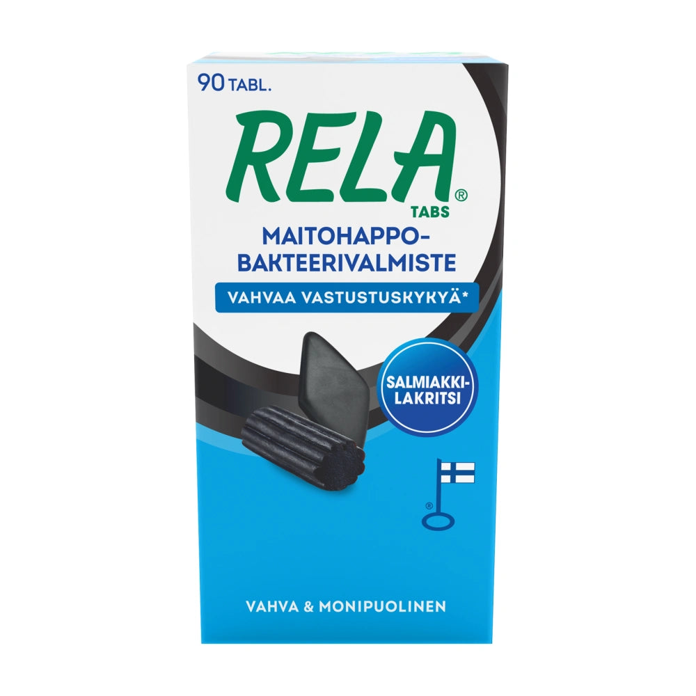 RELA Tabs Salmiakki-lakritsi tabletti 90 kpl maitohappobakteerivalmiste