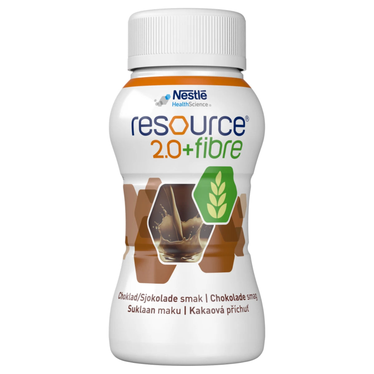 RESOURCE 2.0+Fibre suklaa 4x200 ml kuituja sisältävä ravintojuoma