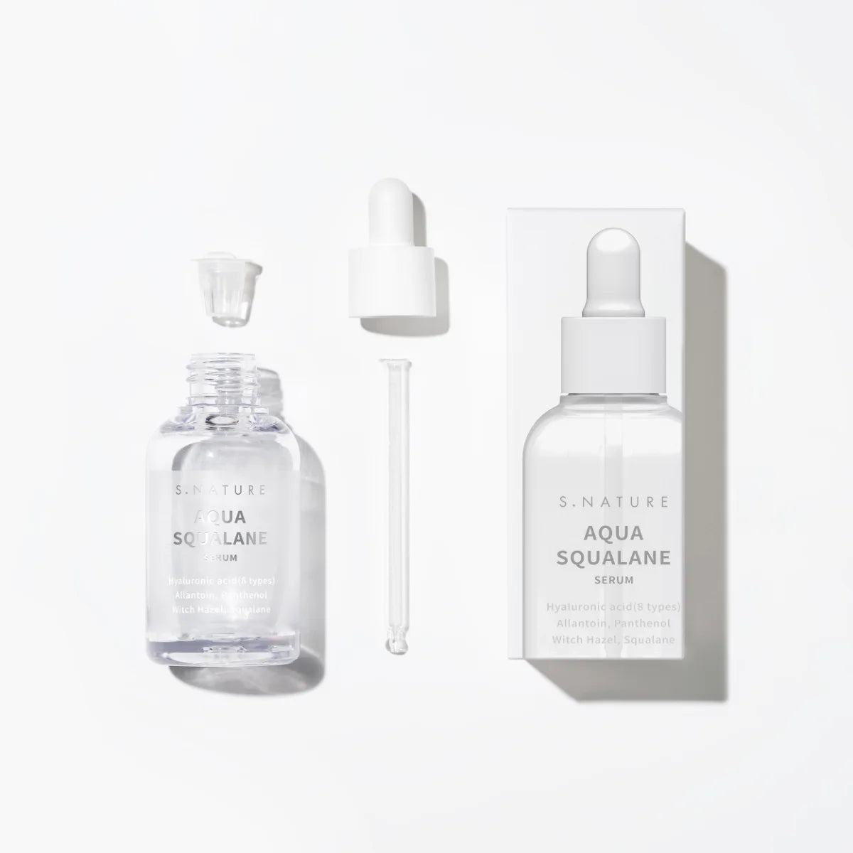 S.Nature Aqua Squalane Serum 50 ml kasvoseerumi pipettipullossa