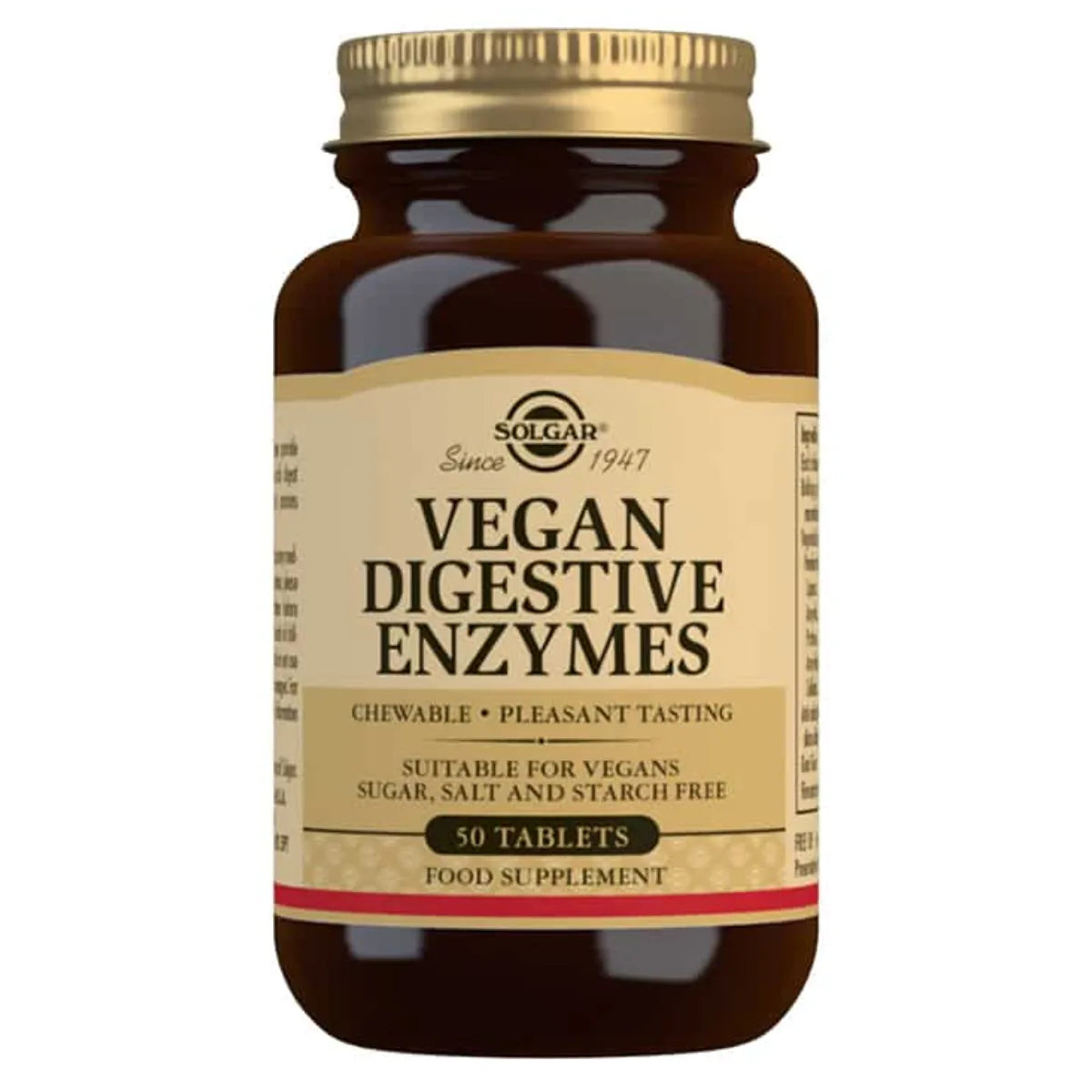 SOLGAR Vegan Digestive Enzymes Ruuansulatusentsyymit 50 tabl – Kasviperäinen apu ruuansulatuksen tukemiseen