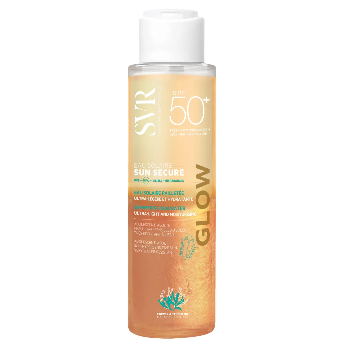 SVR Sun Secure Eau Solaire Glow SPF50+ Aurinkovesi vartalo 100 ml