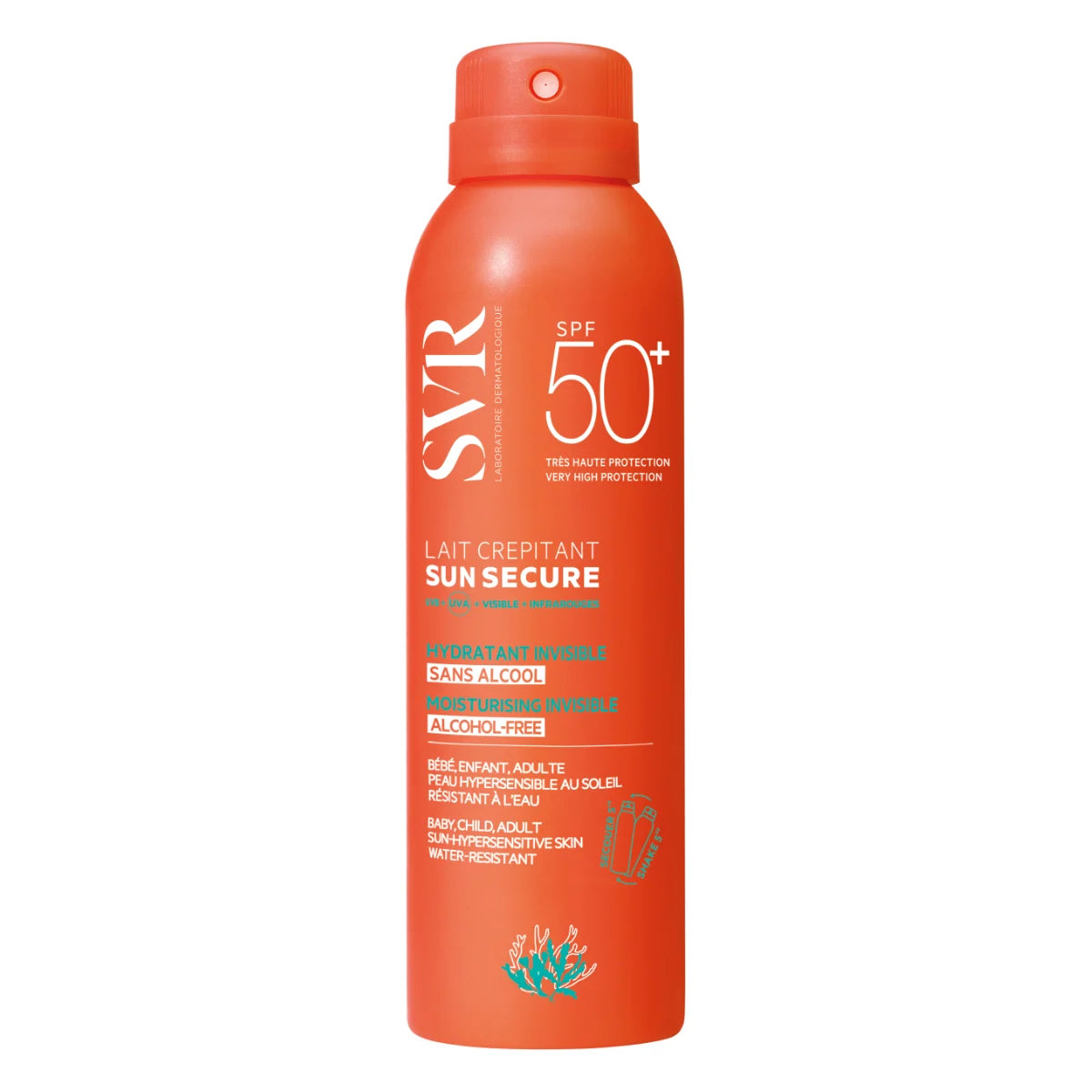 SVR Sun Secure Lait Crépitant SPF50+ – vaahtomainen, "rätisevä" aurinkosuojavoide sopii myös lapsille