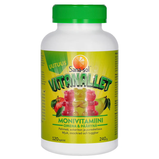 SANA-SOL Vitanallet omena & päärynä 120 kpl