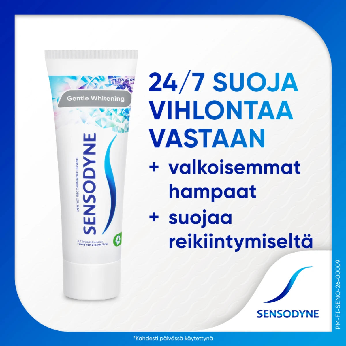 SENSODYNE Gentle Whitening hammastahna antaa suojan vihlontaa vastaan