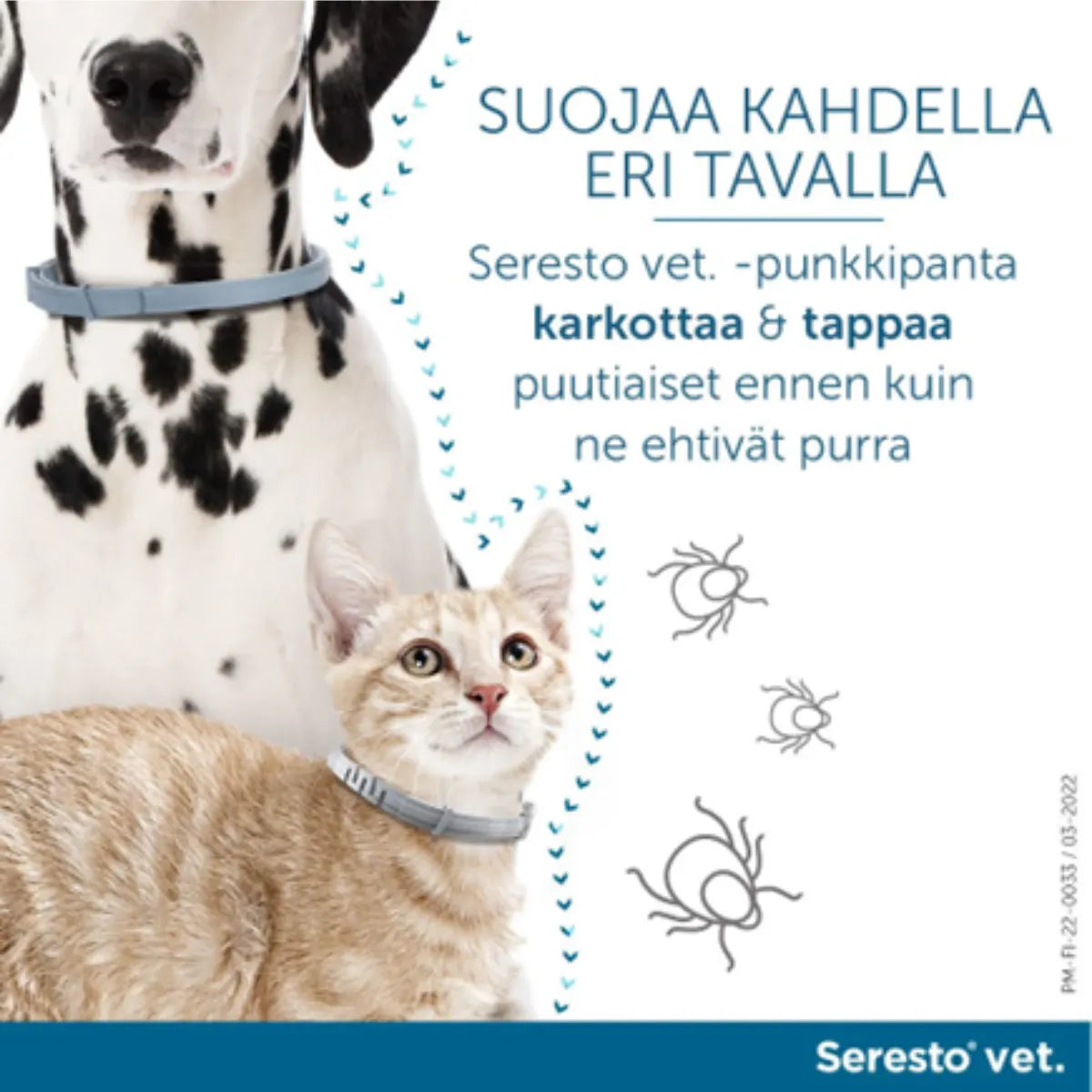SERESTO Vet koirille yli 8 kg 2,03 g/4,5 g punkkipanta karkottaa ja suojaa puutiaisilta