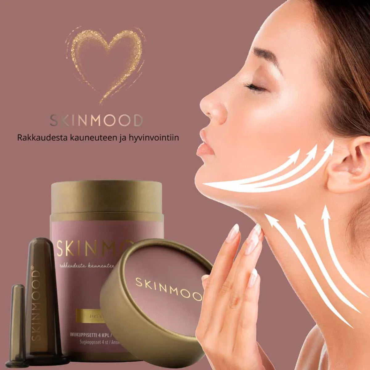 SkinMood Imukuppisarja Silikoni sisältää imukupit kasvoille