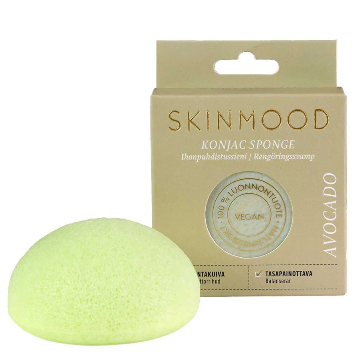 SkinMood Konjac Avokado kasvosieni pintakuivalle ja sekaiholle