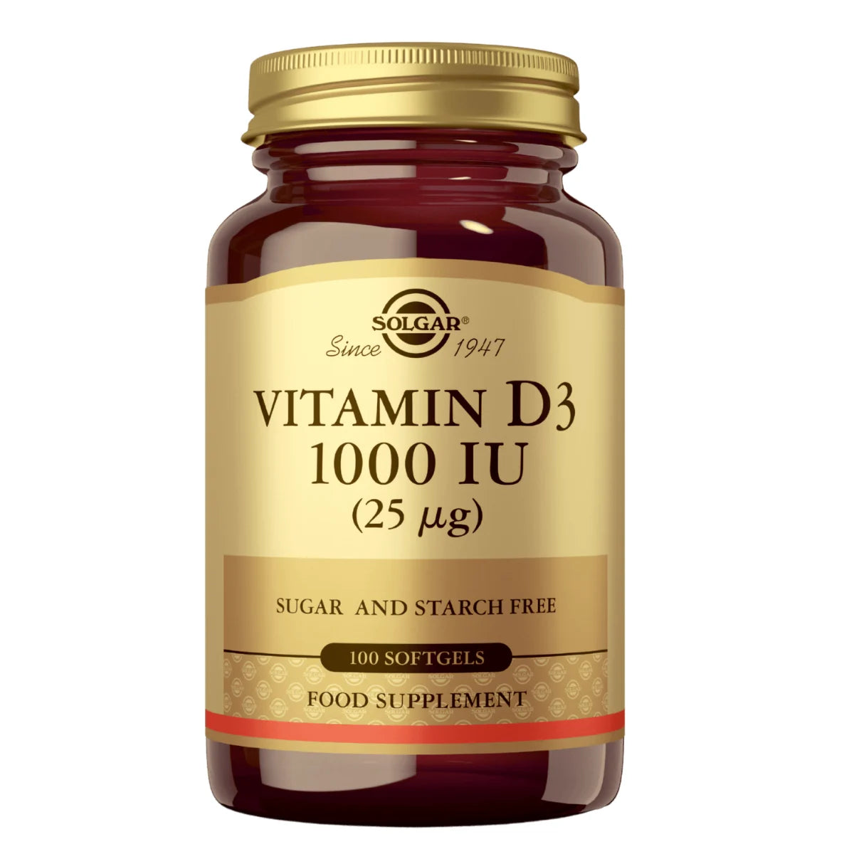 SOLGAR D3-vitamiini 1000 IU (25 µg) softgels 100 kpl