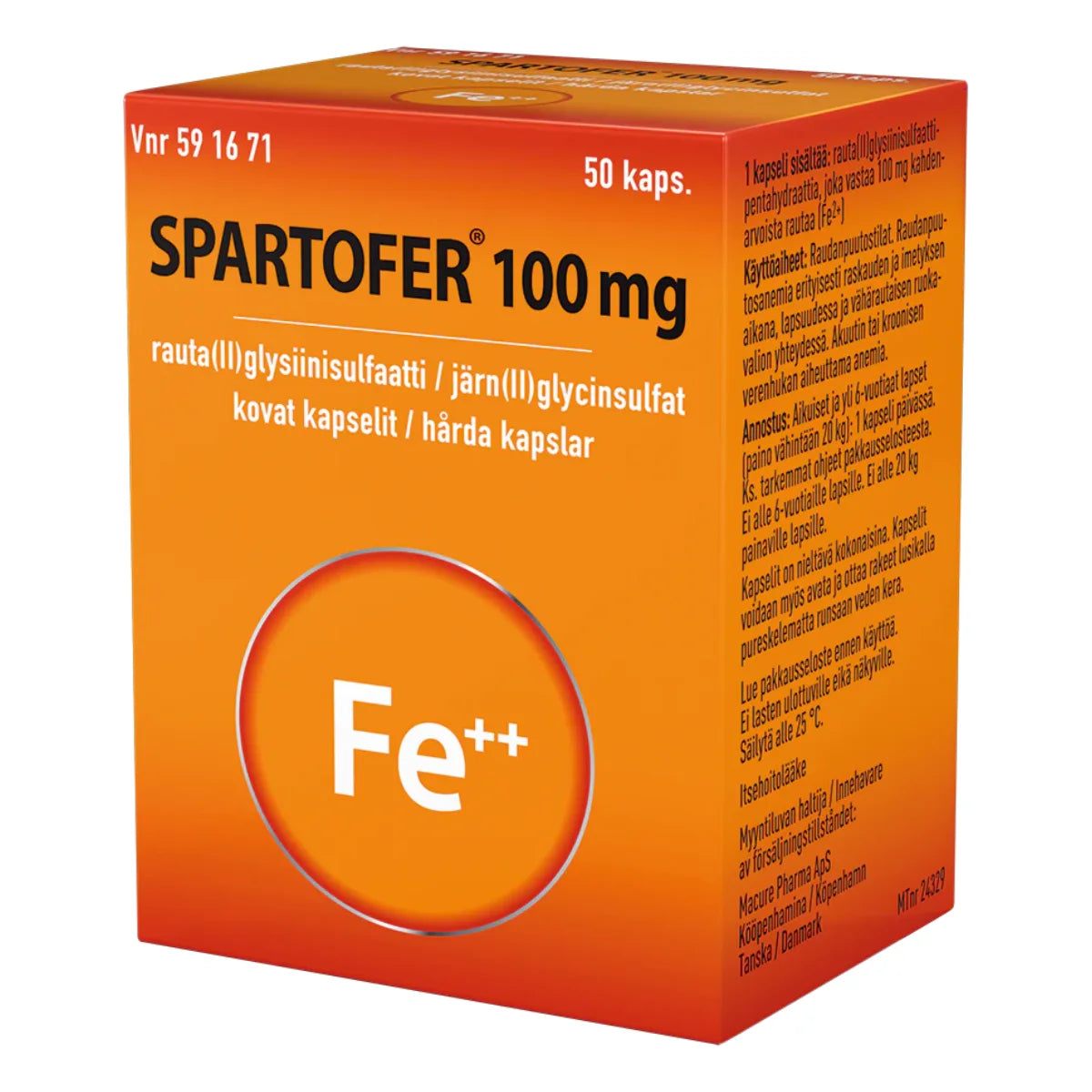 SPARTOFER 100 mg kapseli, kova