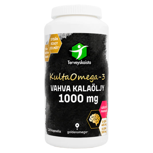 Terveyskaista KultaOmega-3 Vahva Kalaöljy 1000 mg 120 kaps