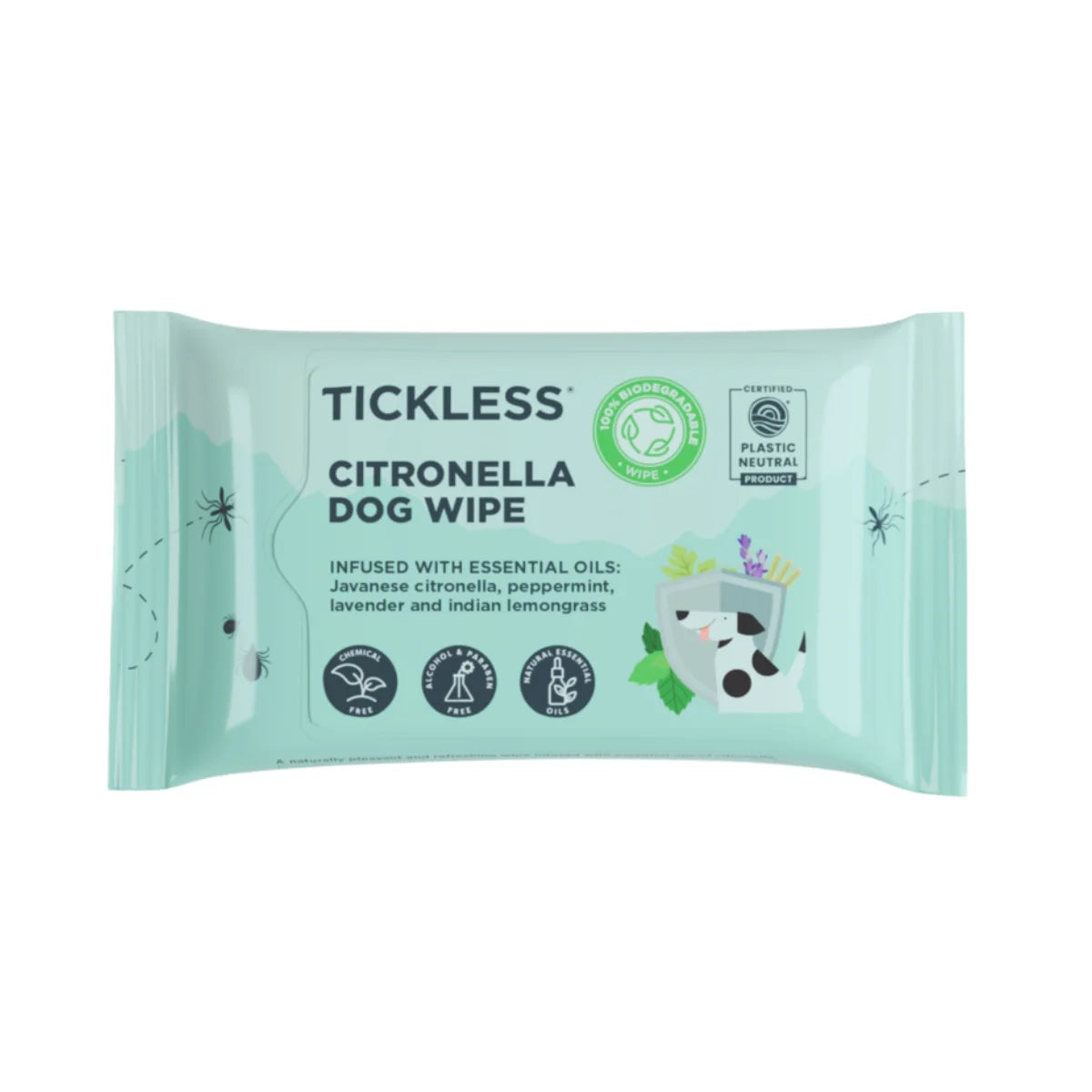 Tickless Citronella Dog Wipe hyönteispyyhkeet 20 kpl