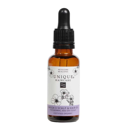 Unique Beauty Omega-3 Scalp & Hair Oil 30 ml
– Tehokkaasti ravitseva ja vahvistava hiuspohjaöljy