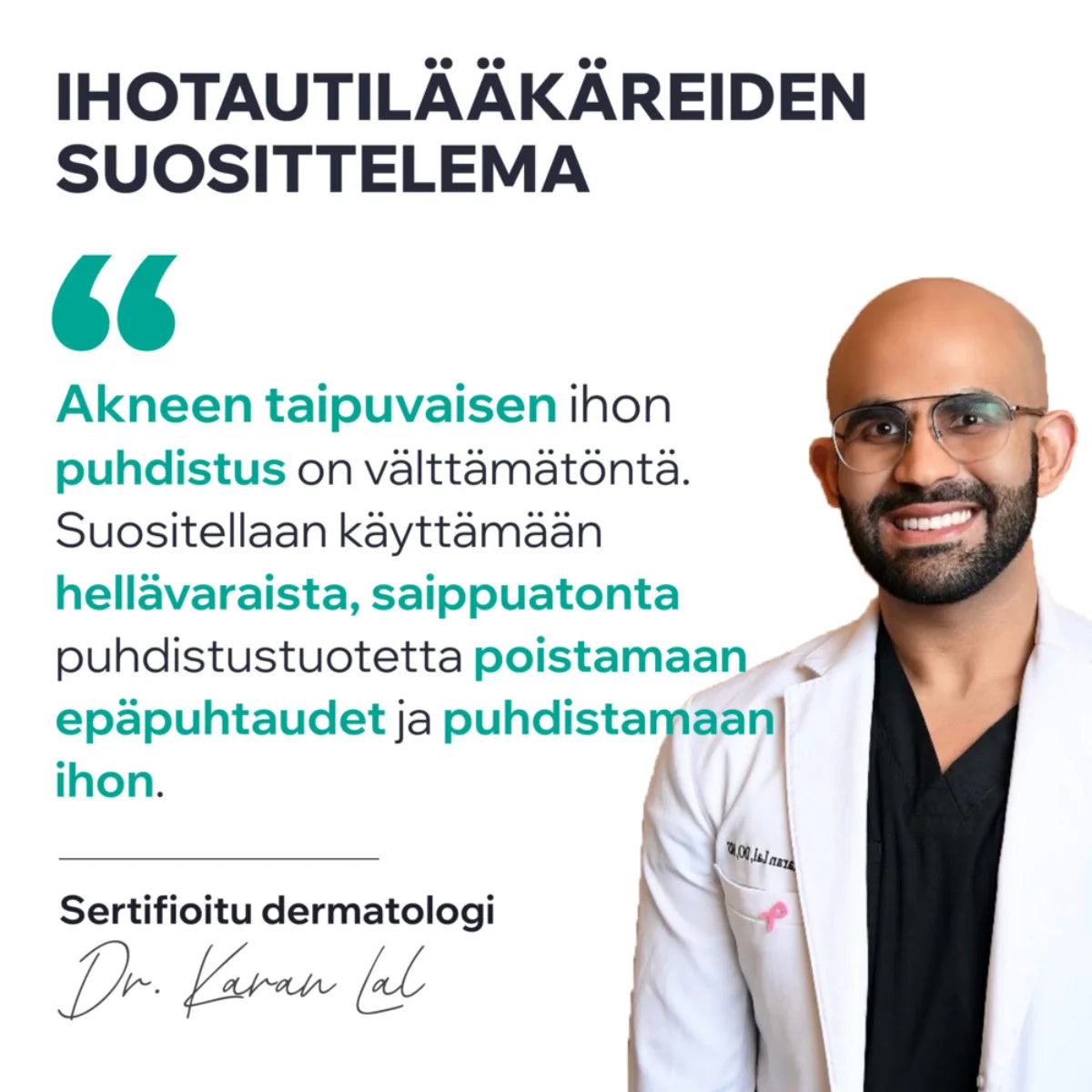 Uriage Hyseac akneen taipuvaiselle iholle suositellaan hellävaraista puhdistustuotetta
