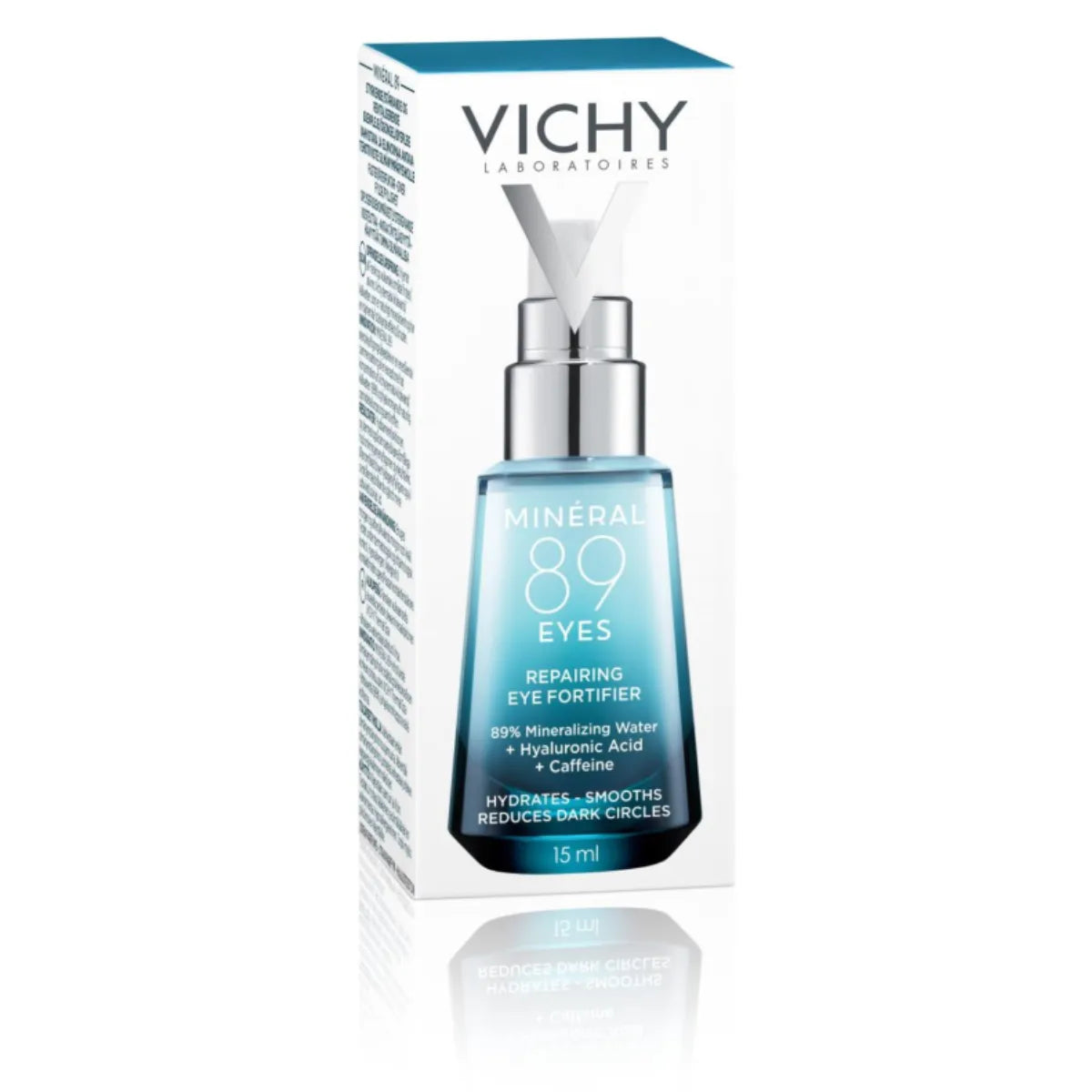 VICHY Mineral 89 Eyes Silmänympärysvoide sisältää kofeiinia ja hyaluronihappoa