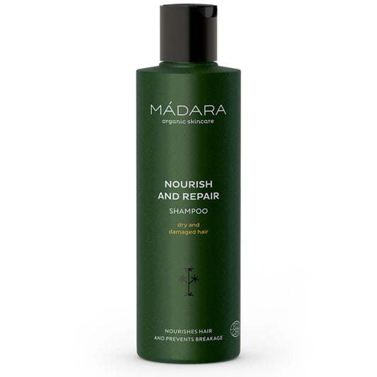 MADARA Nourish & Repair Shampoo 250 ml ravitseva shampoo kuiville hiuksille