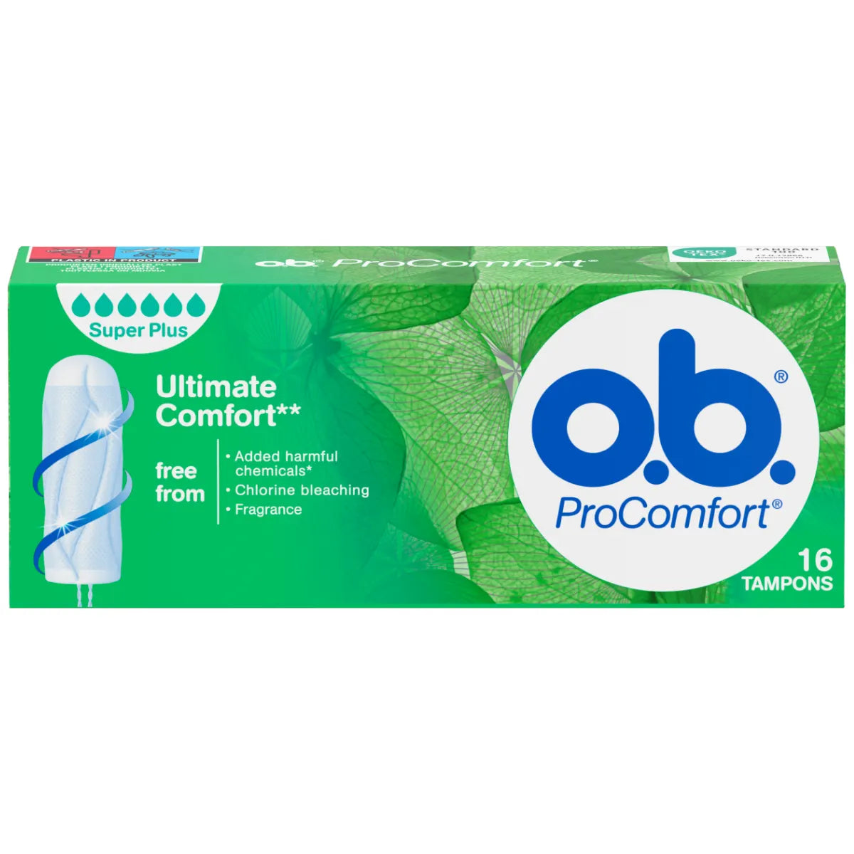 o.b. ProComfort Super Plus tamponi 16 kpl – runsaaseen vuotoon