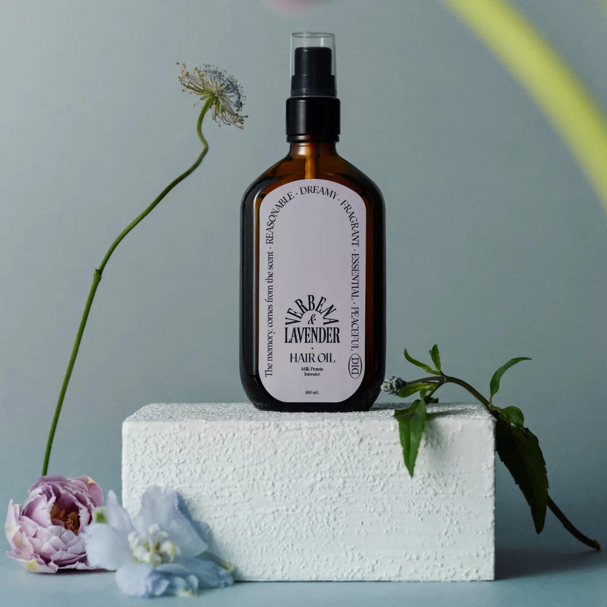 odiD Milkprotein Intensive Hair Oil Verbena Lavender hoitoöljy kuiville hiuksille