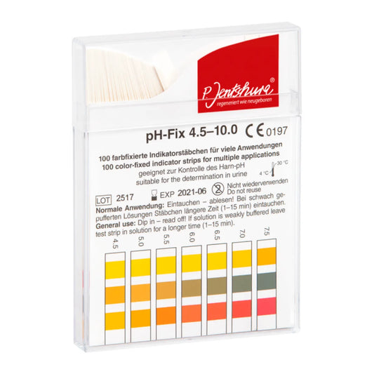 P. Jentschura pH-liuskat (pH 4,5–10), 100 kpl