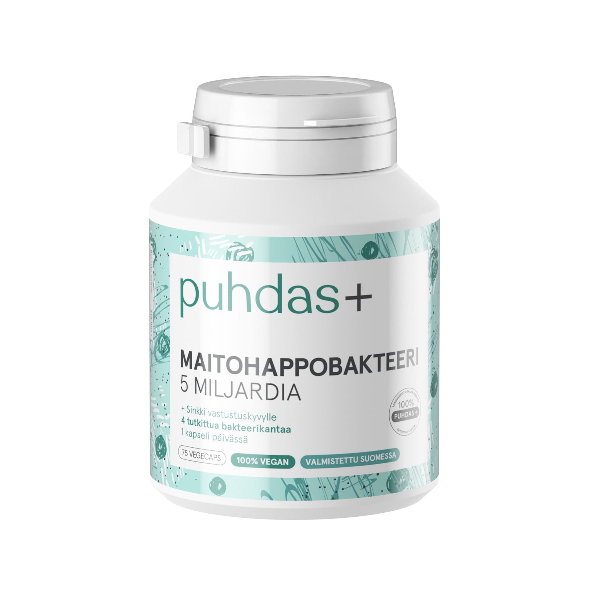 PUHDAS+ Maitohappobakteeri 5 miljardia kapseli 75 kaps