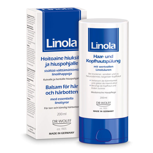 LINOLA Hoitoaine herkälle hiuspohjalle 200 ml